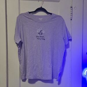 Old Navy Lilac Tee with Floral Graphic